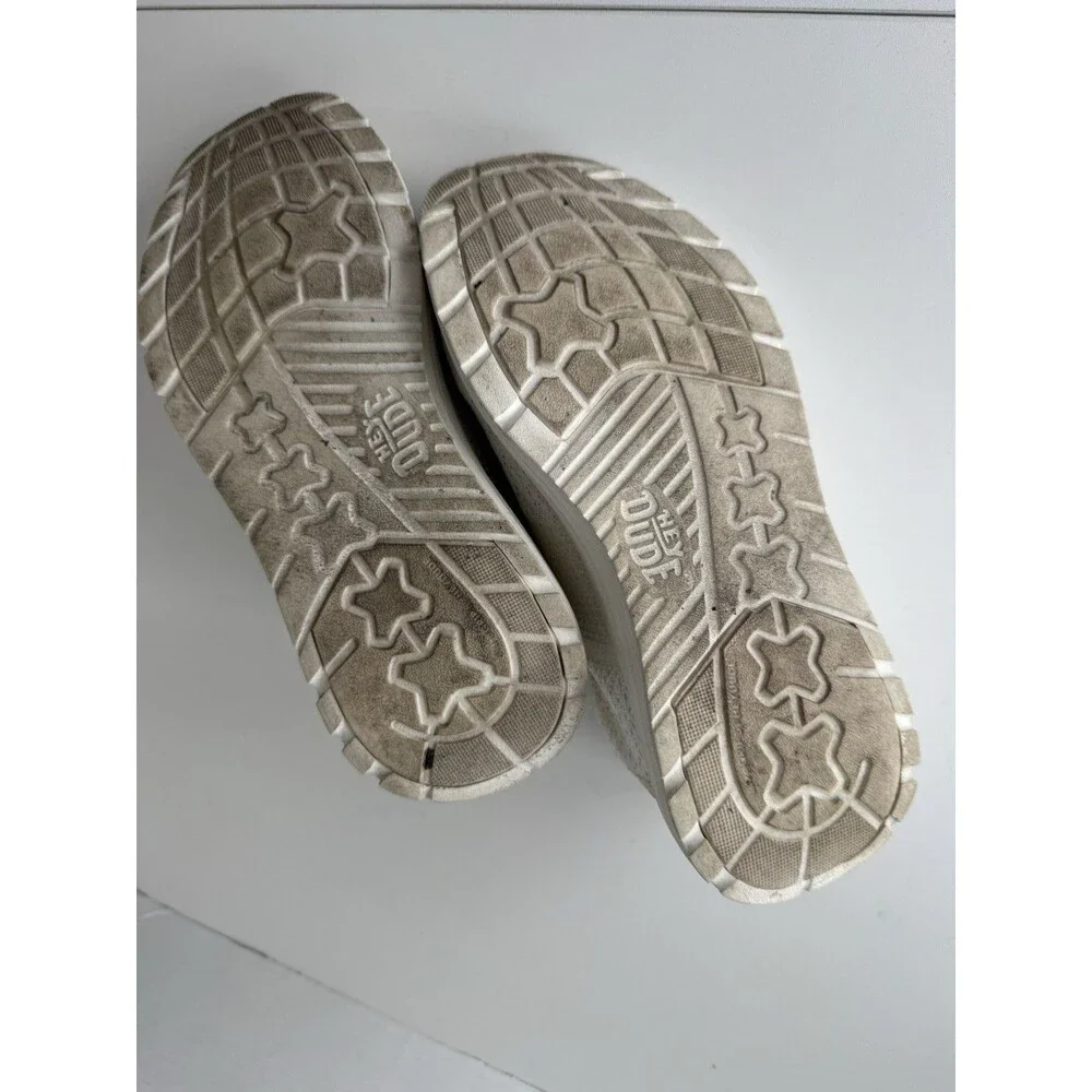 Hey Dude Women's Sirocco Crochet Mesh Loafers White Gold Women 8
